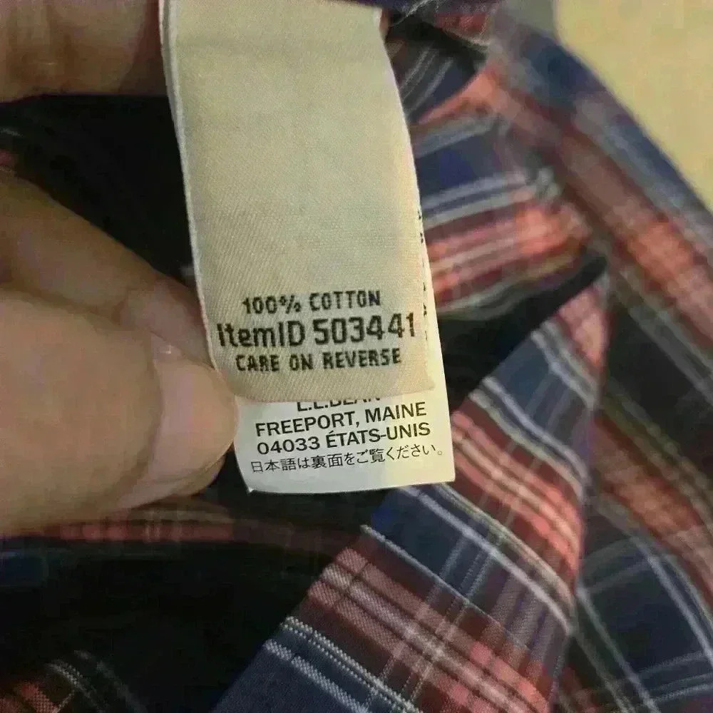 L.L.Bean Mens XL Long Sleeve Buttons Down Wrinkle Free Shirt Plaid #127 - Picture 5 of 7